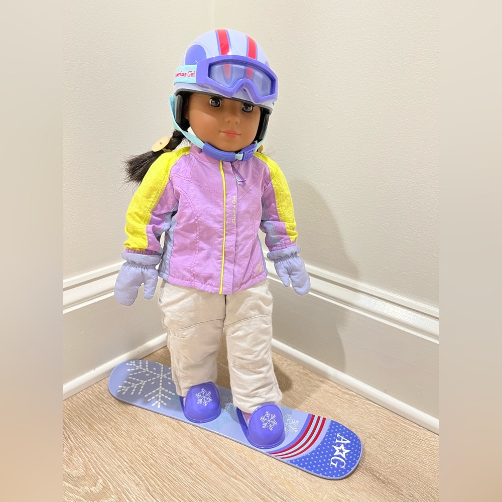 American Girl snowboarding outfit and gear.